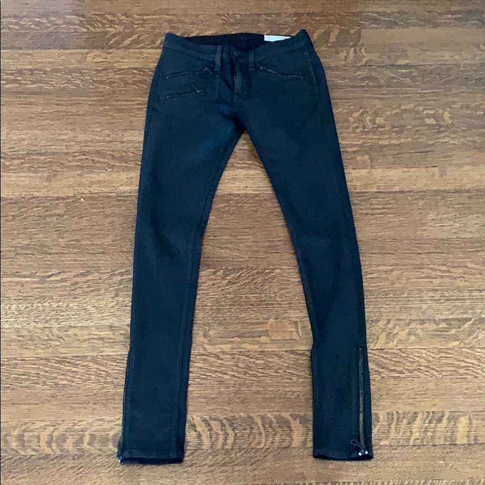Rag & bone coated black pants size 25